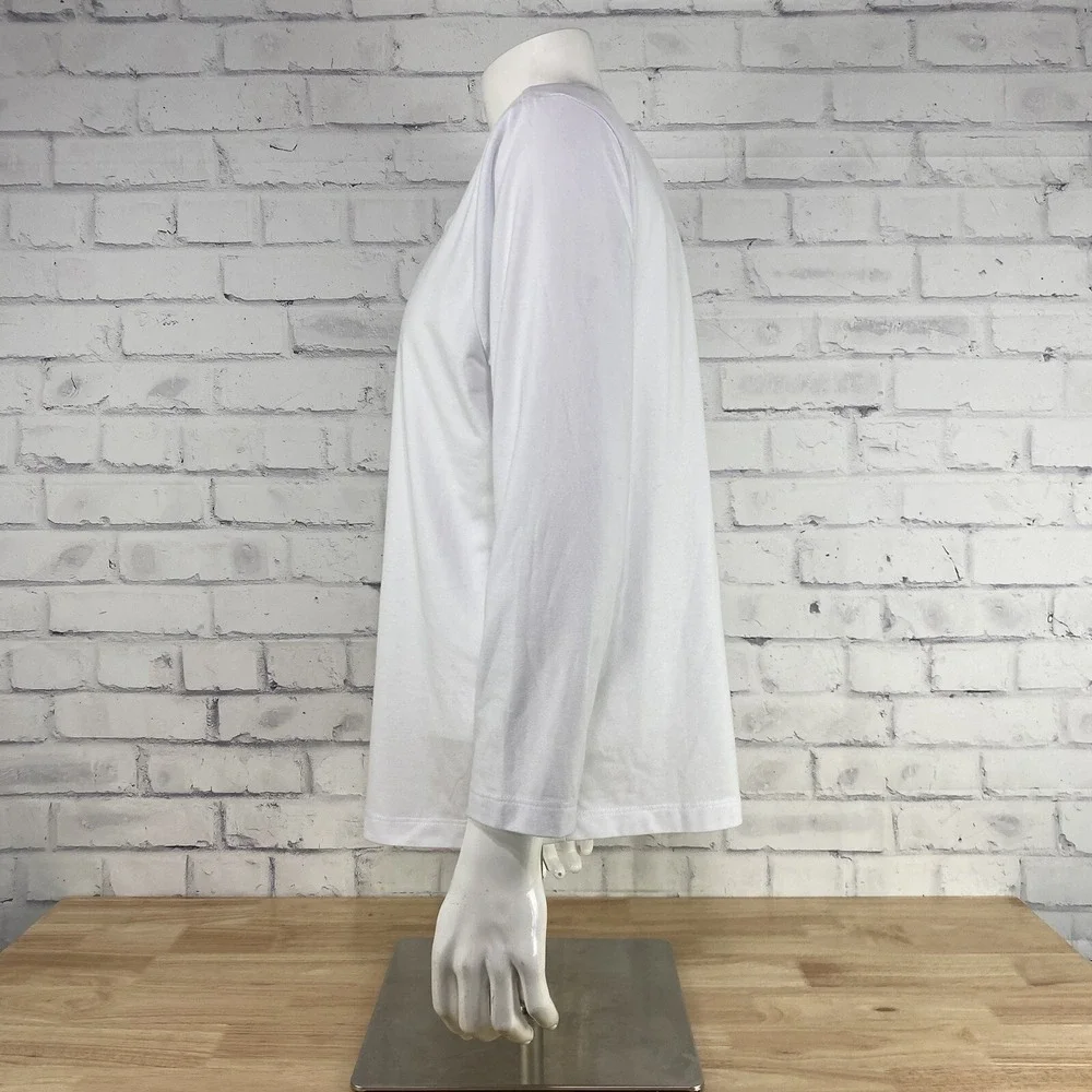 Cuts Shirt Men's XL SLIM Long Sleeve Henley Style White Curve‎ Hem (XXL tag) - Picture 5 of 10